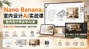 Nano Banana室内设计AI实战课，室内设计师必学AI课，用无限画布快速出效果图、做设计视频-资源站