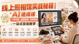 线上照相馆实战秘籍｜AI速成课，人像写真、品牌视觉、创意图像一站式变现教学-资源站