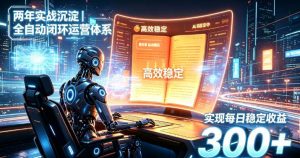 两年实战沉淀｜全自动闭环运营体系，实现每日稳定收益300+【揭秘】-资源站