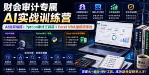 财会审计专属AI实战训练营｜AI协同编程+Python审计工具箱+Excel VBA加载项落地(更新0816)-资源站