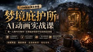 梦境庇护所AI动画实战课：7.6W粉丝博主亲授第一人称POV制作，从零起步到多平台发布变现全流程-资源站