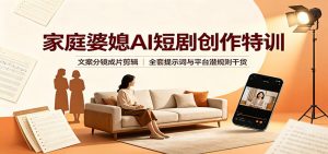 家庭婆媳AI短剧创作特训:文案分镜成片剪辑,全套提示词与平台潜规则干货-资源站