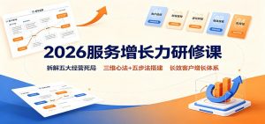 2026服务增长力研修课:拆解五大经营死局,三维心法+五步法搭建长效客户增长体系-资源站
