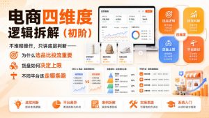 电商四维度逻辑拆解(初阶)不堆砌操作,只讲底层判断——为什么选品比投流重要、货盘如何决定上限、不同平台该走哪条路-资源站