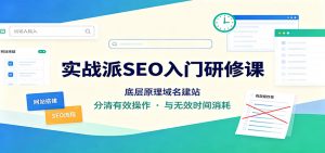 实战派SEO入门研修课:底层原理域名建站,分清有效操作与无效时间消耗-资源站