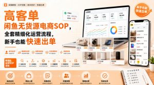 高客单闲鱼无货源电商SOP,全套精细化运营流程,新手也能快速出单-资源站