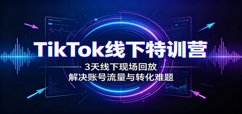TikTok线下特训营：3天线下现场回放，解决账号流量与转化难题-资源站