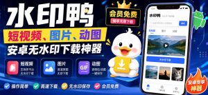 水印鸭–短视频/图片/动图无水印下载,更新支持抖音、快手,小红书,新增豆包、即梦ai、qq频道、视频号等共计20个平台-资源站