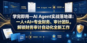 学完即用—AI Agent实战落地课:一人+AI=专业财务、审计团队,解锁财务审计自动化全新工作模式(更新0818)-资源站