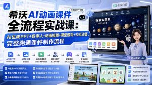希沃AI动画课件全流程实战课：AI生成PPT+数字人+动画视频+课堂游戏+交互动画，完整跑通课件制作流程-资源站