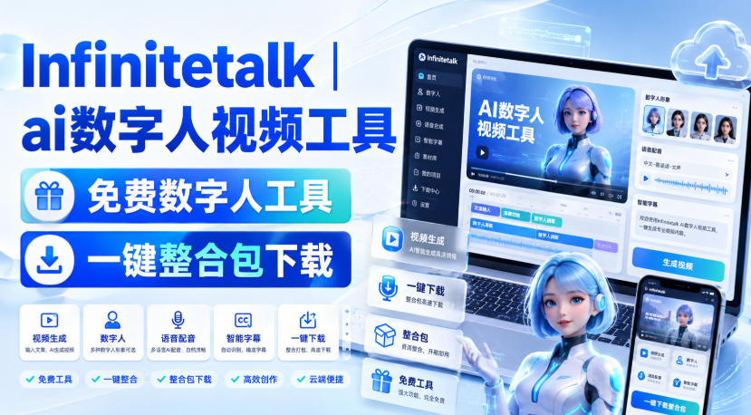 Infinitetalk丨ai数字人视频工具，免费数字人工具，一键整合包下载-资源站