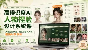 高辨识度AI人物捏脸设计系统课,从模型默认脸,到主动设计人物,摆脱AI同质脸-资源站
