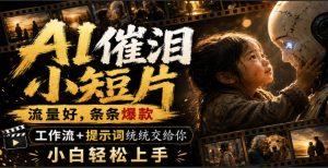 AI催泪小短片，流量好，条条爆款，工作流+提示词统统交给你，小白轻松上手-资源站