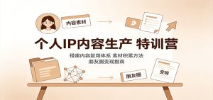 个人IP内容生产特训营：搭建内容复用体系，素材积累方法，朋友圈变现指南-资源站