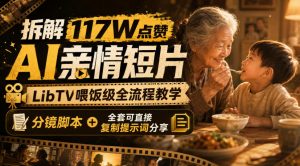 拆解117W点赞AI亲情短片,LibTV喂饭级全流程教学,分镜脚本+全套可直接复制提示词分享-资源站