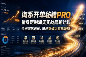 淘系开单秘籍PRO,量身定制淘天实战陪跑计划,告别做店迷茫、快速突破运营瓶颈期(更新260823)-资源站