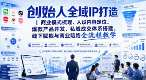 创始人全域IP打造|商业模式梳理、人设内容定位、爆款产品开发、私域成交体系搭建、线下赋能与商业陪跑全流程教学-资源站