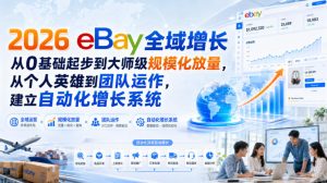 2026 eBay全域增长,从0基础起步到大师级规模化放量,从个人英雄到团队运作,建立自动化增长系统-资源站