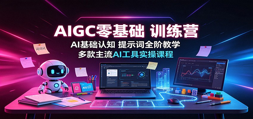AIGC零基础训练营：AI基础认知，提示词全阶教学，多款主流AI工具实操课程-资源站