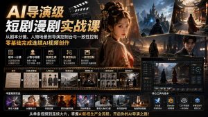AI导演级短剧漫剧实战课:从剧本分镜、人物场景到导演控制台与一致性控制,零基础完成连续AI视频创作 (更新-资源站
