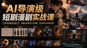 AI导演级短剧漫剧实战课,从单条视频到连续大片,掌握AI影视生产全流程,开启你的AI导演之路!-资源站