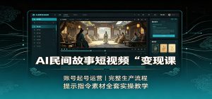 AI民间故事短视频变现课:账号起号运营,完整生产流程,提示指令素材全套实操教学-资源站
