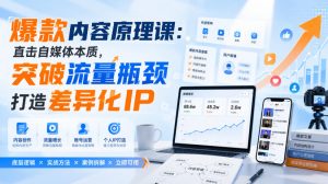 爆款内容原理课：直击自媒体本质，突破流量瓶颈打造差异化IP-资源站