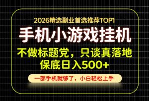 不做标题党，只谈真落地，每天十几分钟，轻松日入500+，长期可做！【揭秘】-资源站