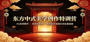 东方中式美学创作特训营：MJ系统教学，多商业案例，电影级天宫提示词全套指南-资源站