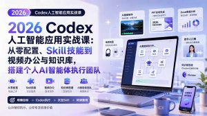 2026 Codex人工智能应用实战课：从零配置、Skill技能到视频办公与知识库，搭建个人AI智能体执行团队-资源站